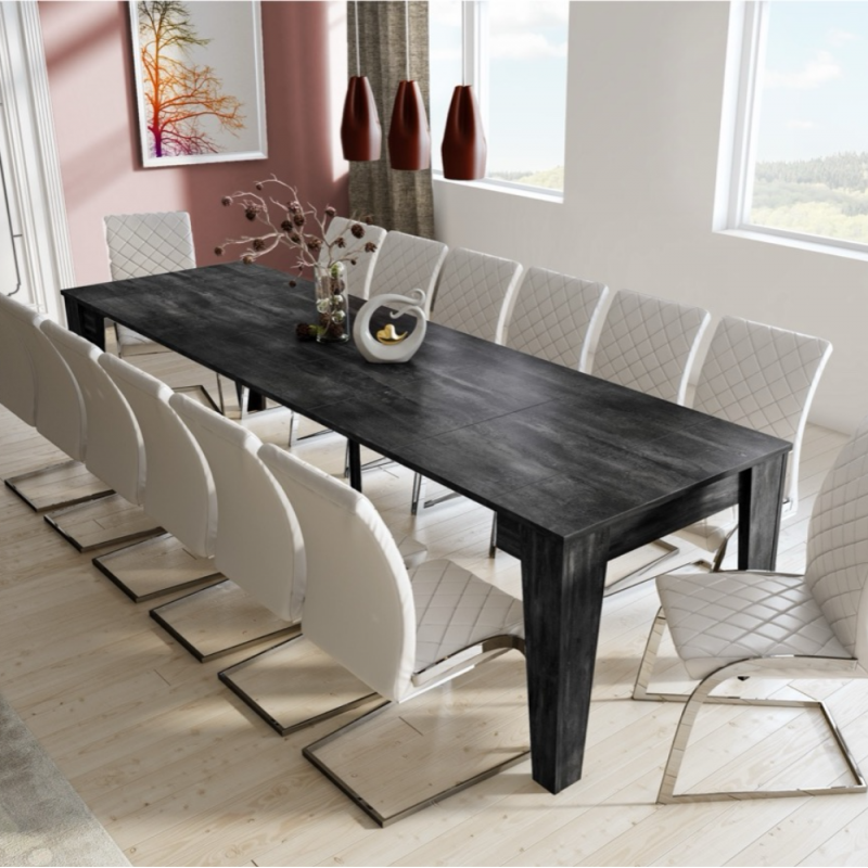 Consolle allungabile 90x53,6x75,2H cm colore grigio cemento Petra