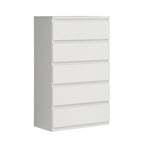 Cassettiera 5 cassetti colore bianco opaco  77.2x42.2x128H Morgan