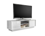 Mobile porta TV 2 ante e vano a giorno bianco lucido 139 cm - Ice