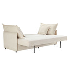 Divano letto con contenitore tessuto colore panna 217x95H cm - Gioia