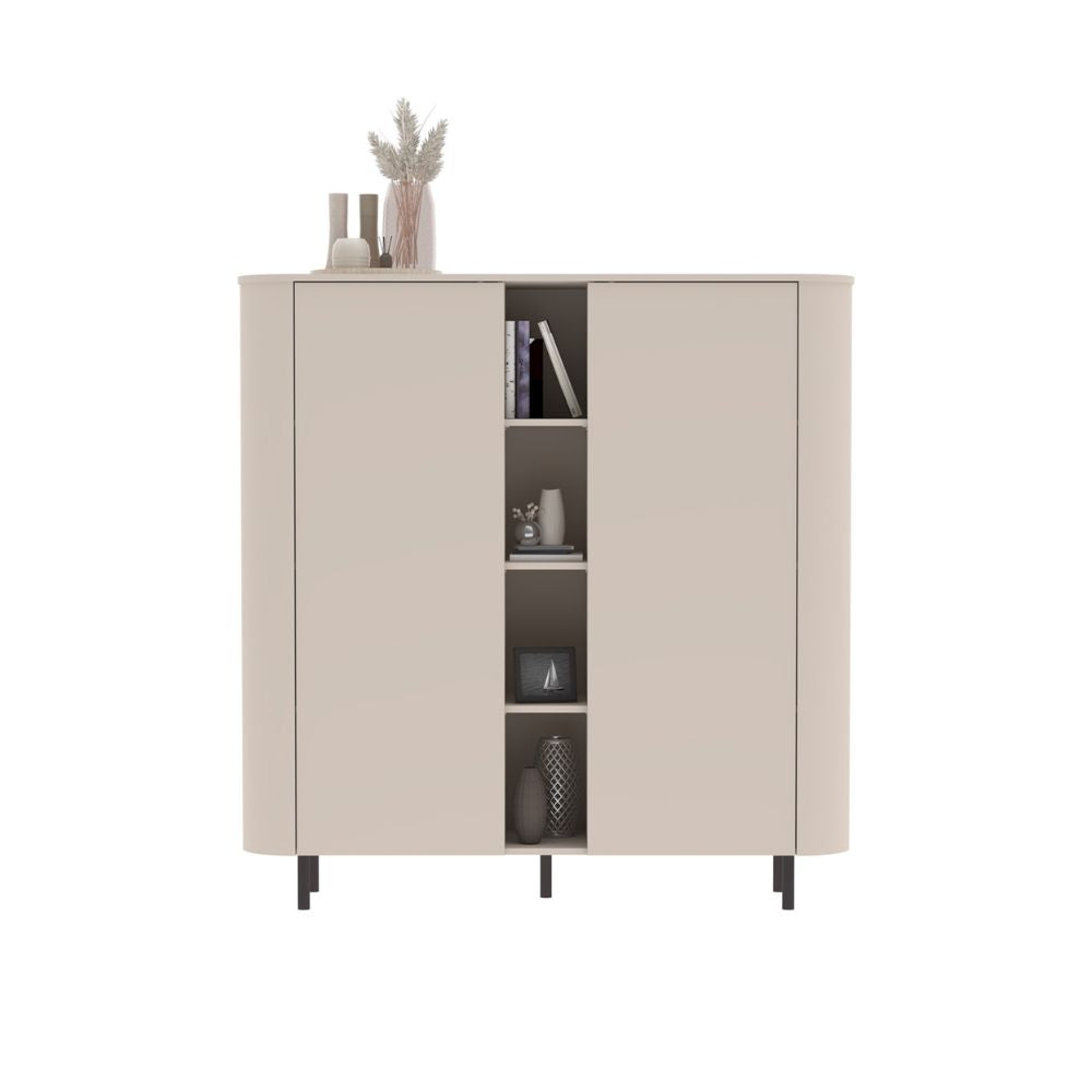Mobile contenitore 2 ante e 4 vani a giorno cashmere 150x43x154 cm push pull Marini