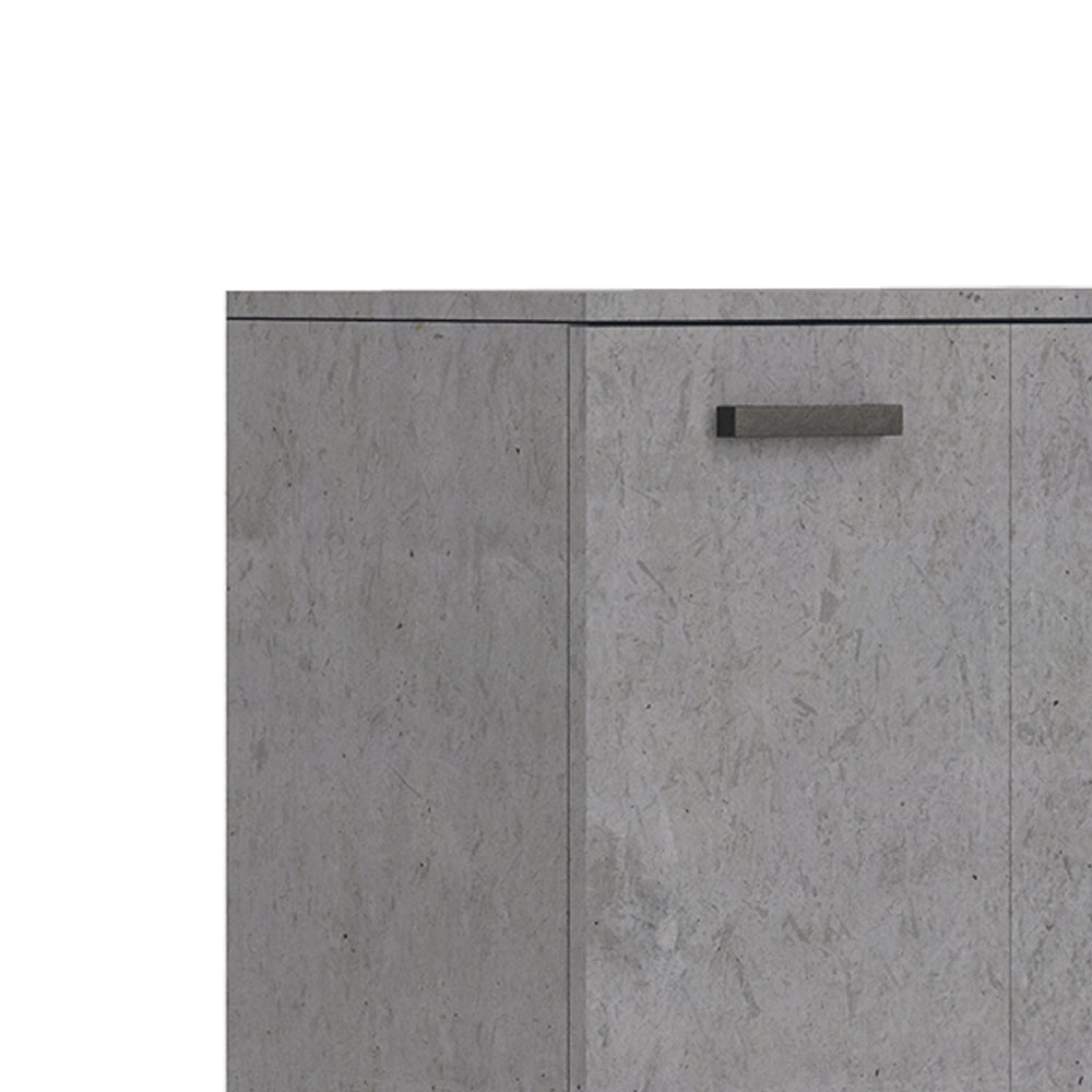 Schuhschrank mit 2 Türen und Einlegeböden, Zementfarben, 71x130H cm – Gabriella