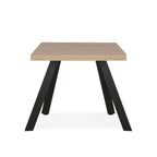 Tavolo fisso Marburg 80x80x74H con piano rovere e struttura in acciaio antracite