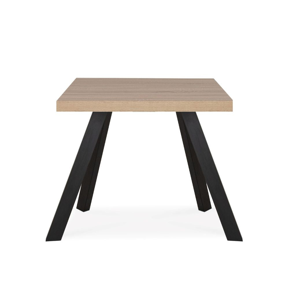 Tavolo fisso Marburg 80x80x74H con piano rovere e struttura in acciaio antracite