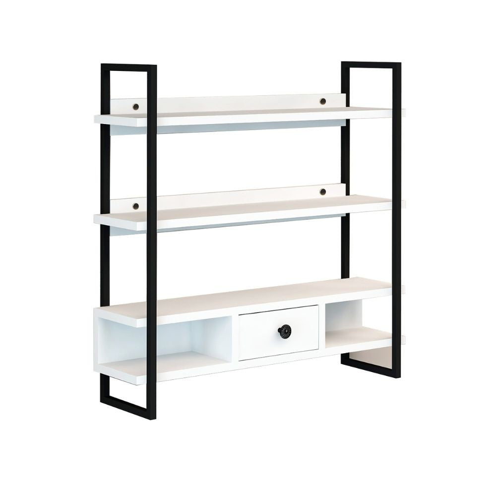 Scaffale da parete 80x75 cm con mensole e cassetto - Severo