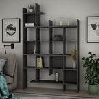 Libreria 6 ripiani 122x25.5x188H colore antracite Manco