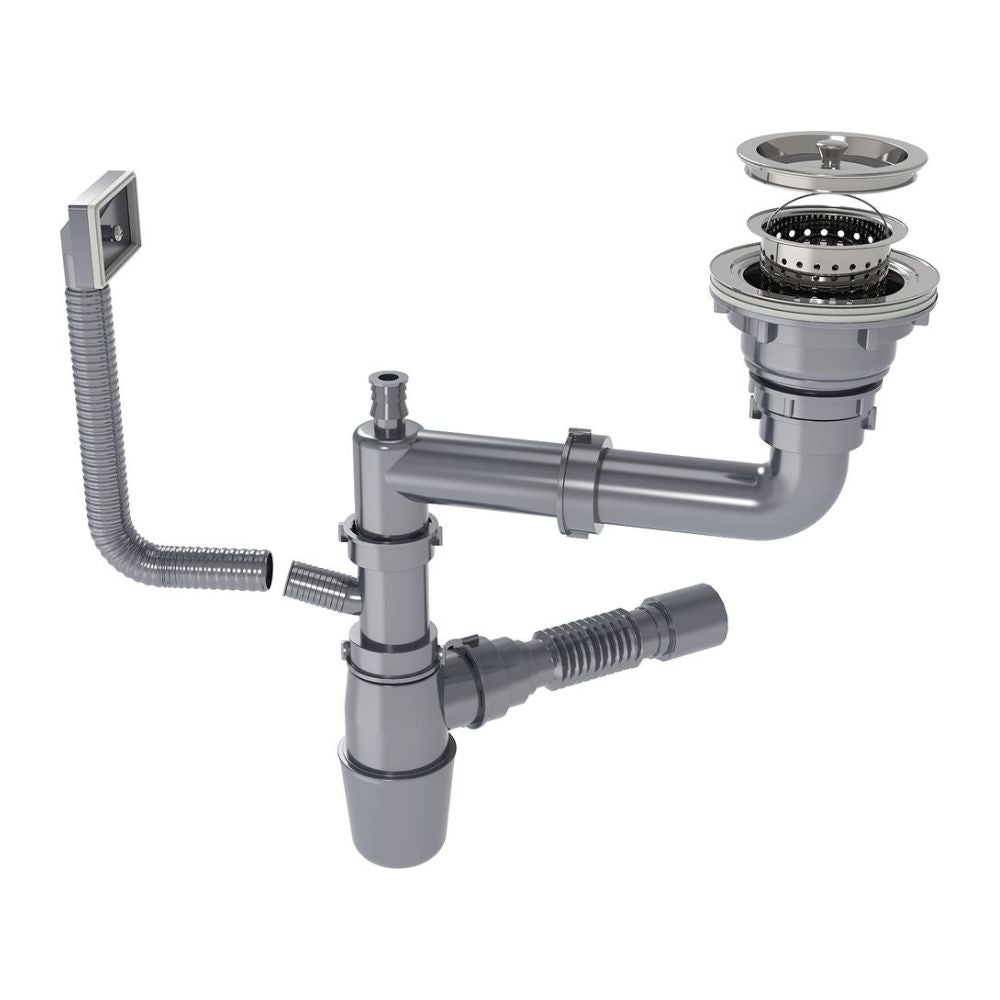 Lavello cucina da incasso una vasca 74x45x20H inox spazzolato SA3541 con accessori