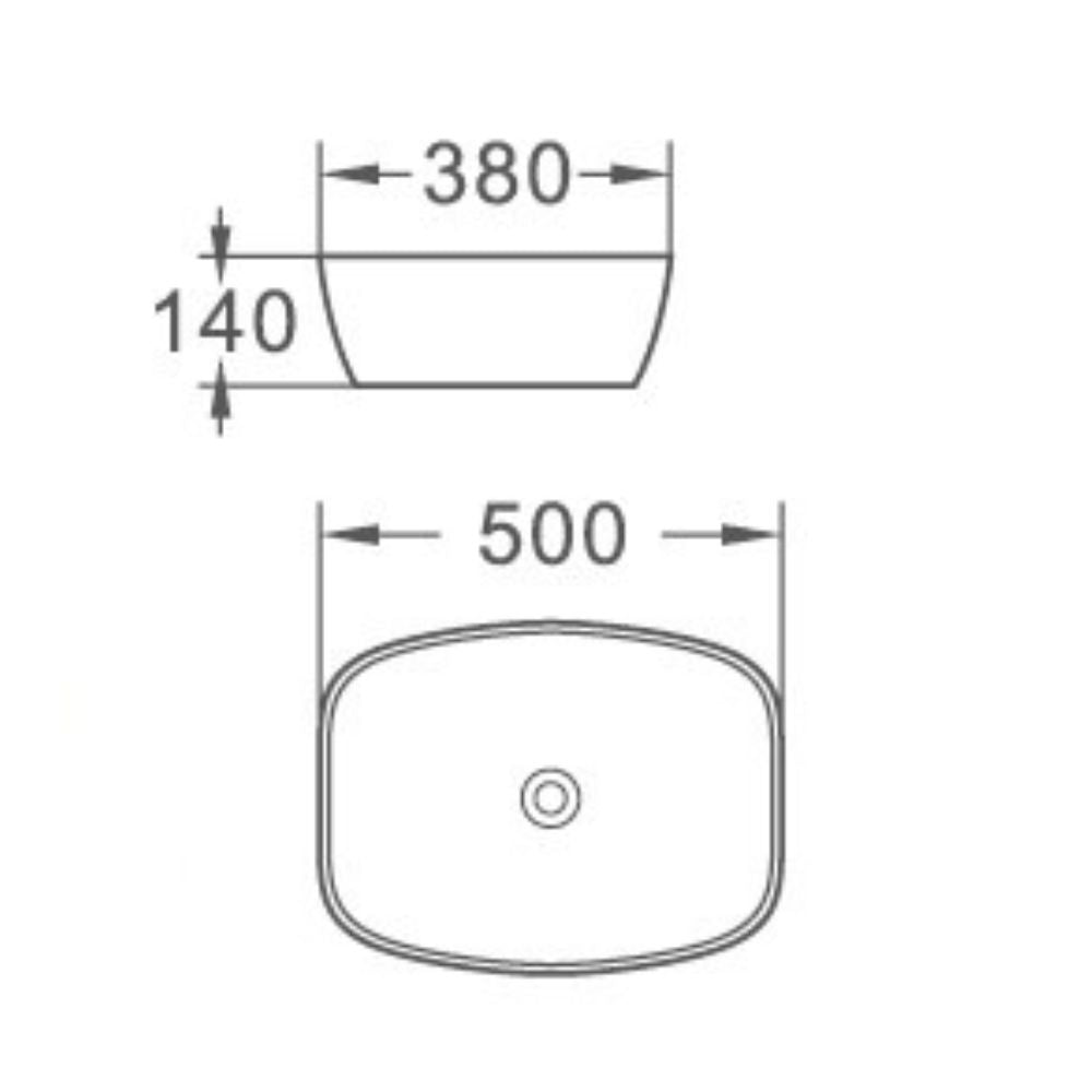 Lavabo da appoggio 1 vasca in ceramica per bagno 50x38 bianco lucido LAV39350