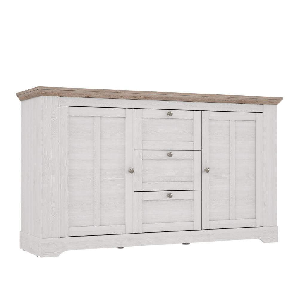 Madia 2 ante e 3 cassetti rovere bianco neve e olmo scuro 160 cm Forma