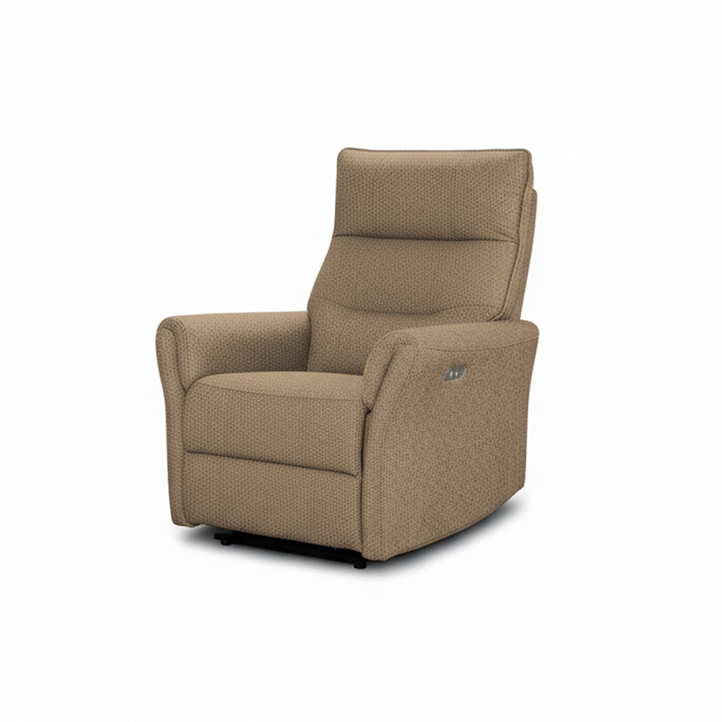 Poltrona relax recliner elettrico in tessuto camel Softwave