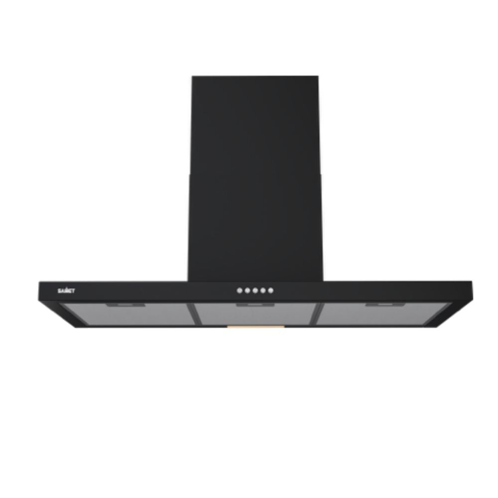 Hotte murale en acier coloris noir 90 cm - Samet Embla 90