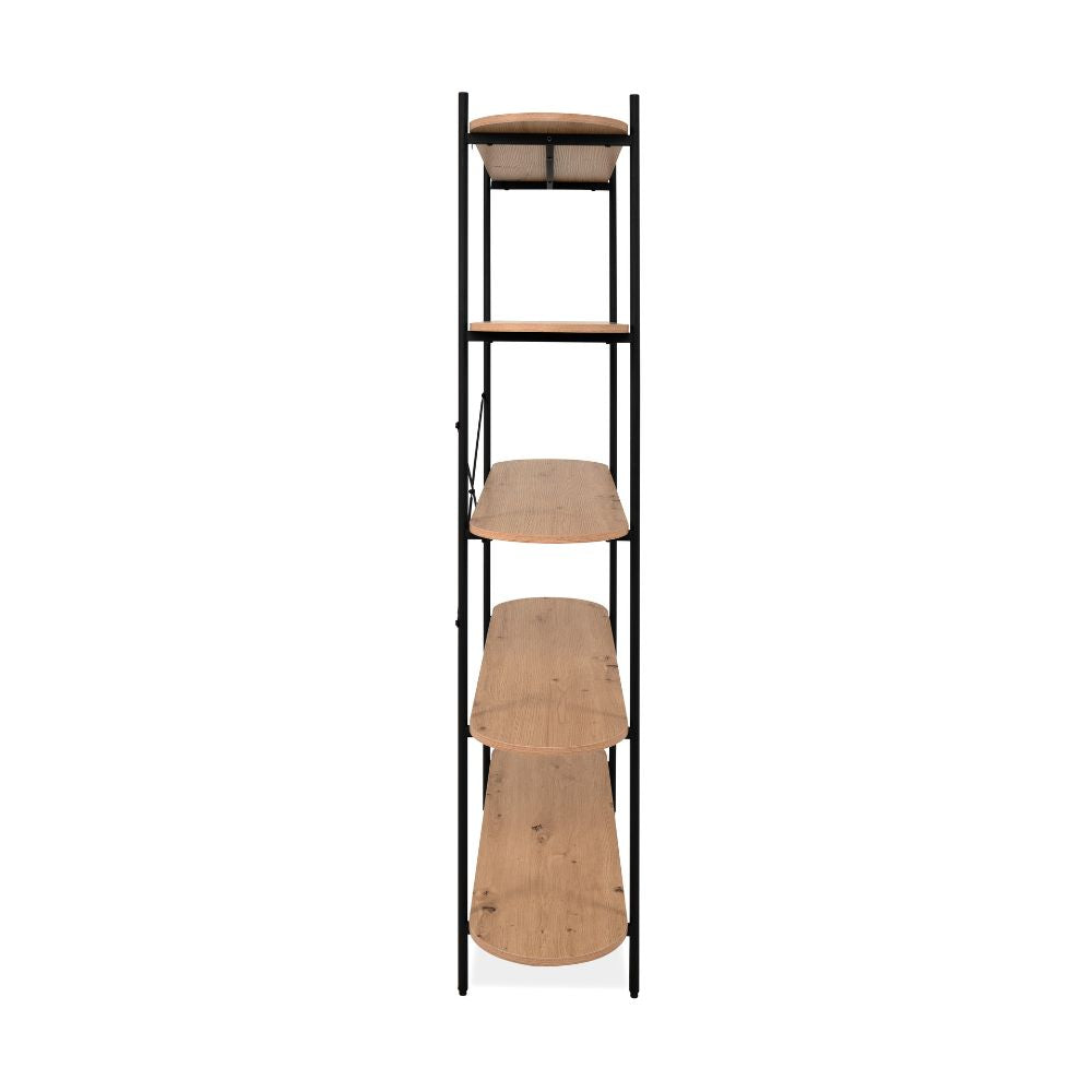 Libreria con 5 ripiani rovere e struttura in metallo nero Hanoi20B
