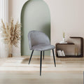 Set 4 Sedia in tessuto colore grigio e gambe in metallo nero - Despina