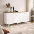 Madia 4 ante ad arco bianco e piano rovere 150 cm Bono