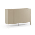 Buffet en métal avec 2 portes et 3 tiroirs 140x40x90H couleur sable Fayna