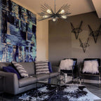 Lampada da soffitto 50H cm con cinque luci colore metallo nero - Salem