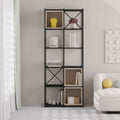 Libreria struttura in metallo nero e cubotti colore cashmere 70.7x39x179H Vale Midi