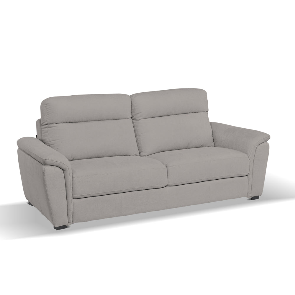 Canapé 3 places avec appuie-têtes réglables et revêtement en tissu gris - Gonzaga