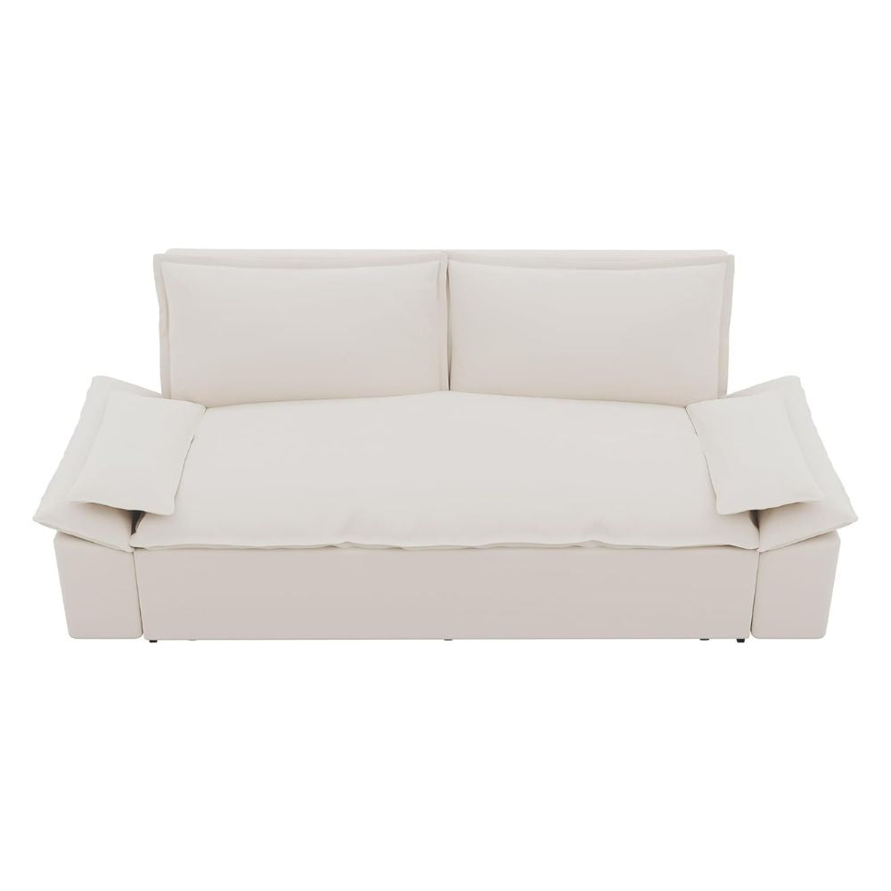 Canapé convertible 2 places beige 185x85x85H Belly