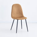 Lot de 4 chaises rembourrées Bretta avec dossier capitonné velours moutarde
