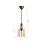 Suspension 70h avec diffuseur en verre fumé Boston