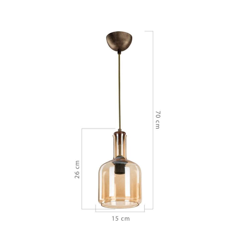 Suspension 70h avec diffuseur en verre fumé Boston