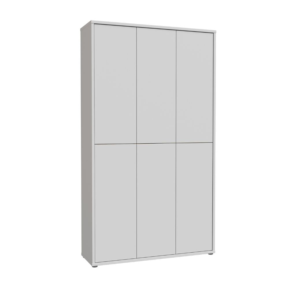 Armadio multiuso 6 ante 109x35x192 colore grigio chiaro Medea