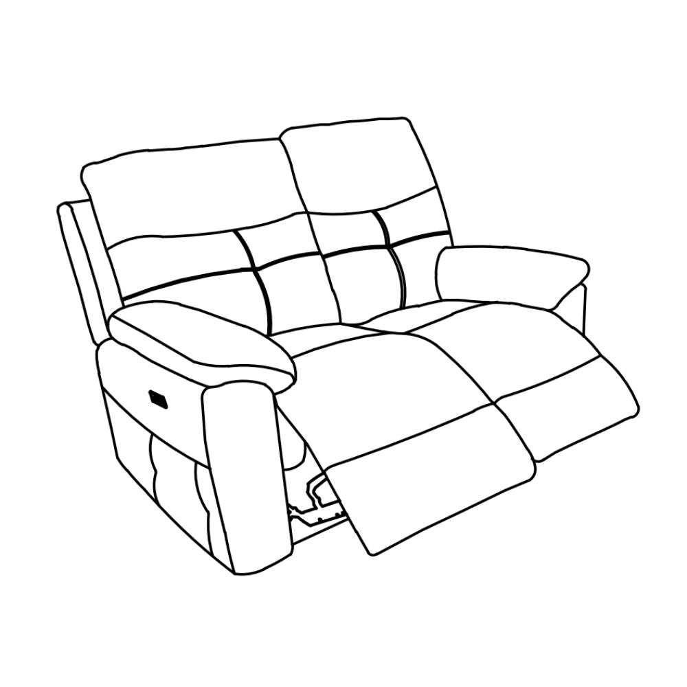 Kayde 2-Sitzer-Sofa mit elektrischer Relaxfunktion, dunkelgrauer Stoff Kayde