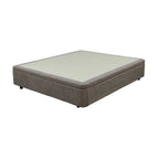 Letto matrimoniale con contenitore in tessuto taupe 162x192x39H Sommier