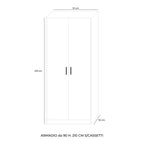 Armoire à deux portes couleur ciment 91x210H cm