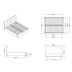 Letto francese contenitore 140x190 tessuto idrorepellente Aragon tortora Ascoli