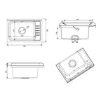 Lavatoio pilozzo a muro 58x38 in polipropilene bianco con Kit scarico autopulente 2051FSCAT