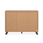 Buffet 118 cm en bois avec 2 portes et 4 tiroirs coloris chêne et anthracite - Medan