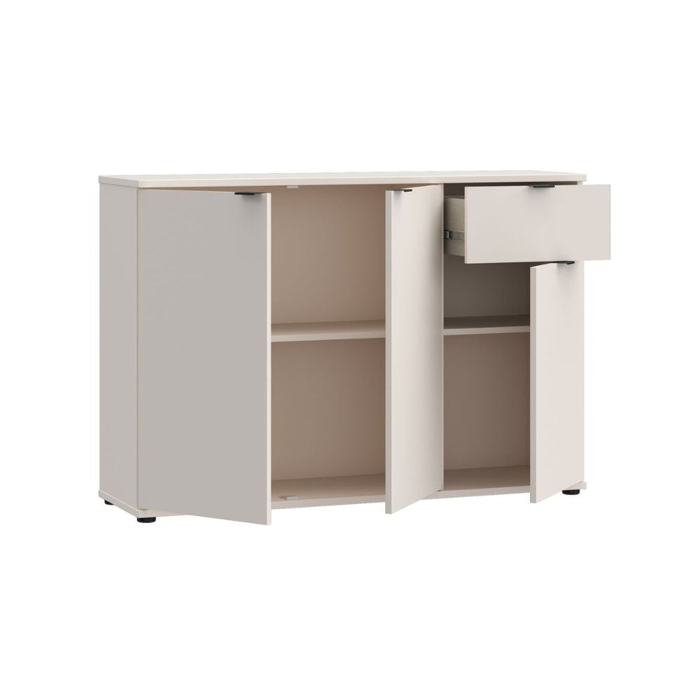 GNMK231L-U60 MEHRZWECK-UNTERSCHRANK MIT DREI TÜREN + 1 SCHUBLADE KASCHMIRFARBEN L120CM