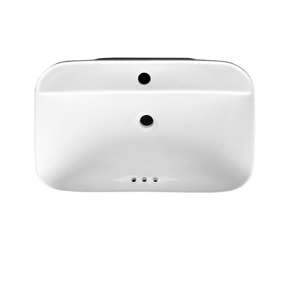 Lavabo semincasso in ceramica bianco 60x40x16,5H CUP6026B