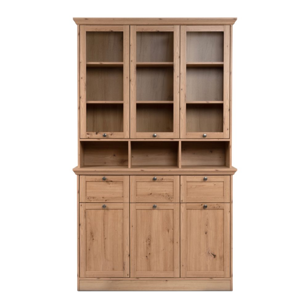 Vitrinenschrank aus antik Eiche 120x200H cm - Tiberio
