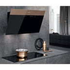Cappa a parete  V-AIR KL A80/2 80 cm. vetro nero e rame corten classe A+ Faber