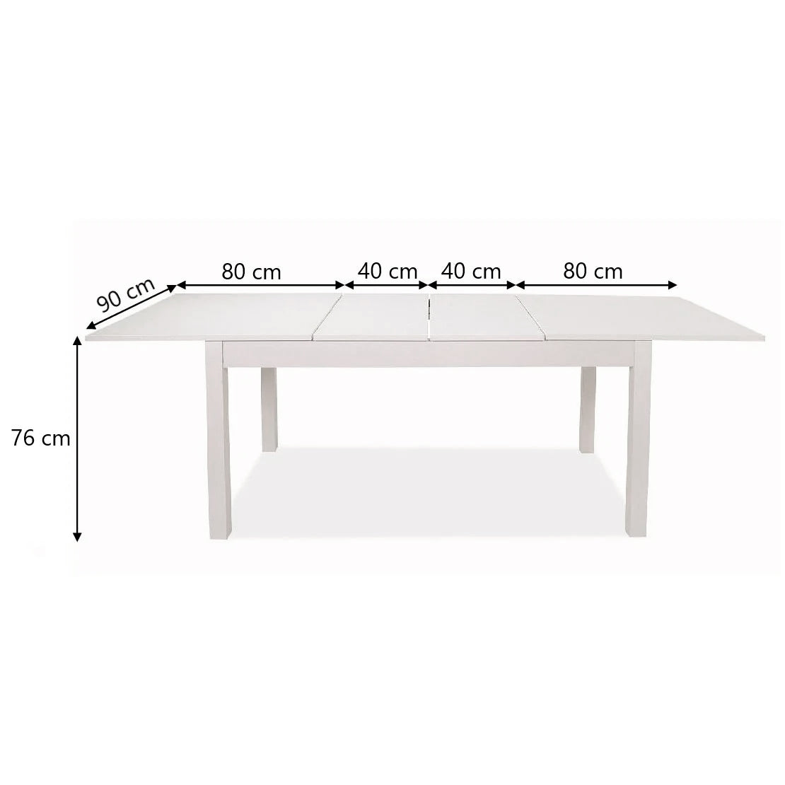 Ausziehbarer Tisch, 240 cm, Farbe Ulme 160x90 cm - Elindo