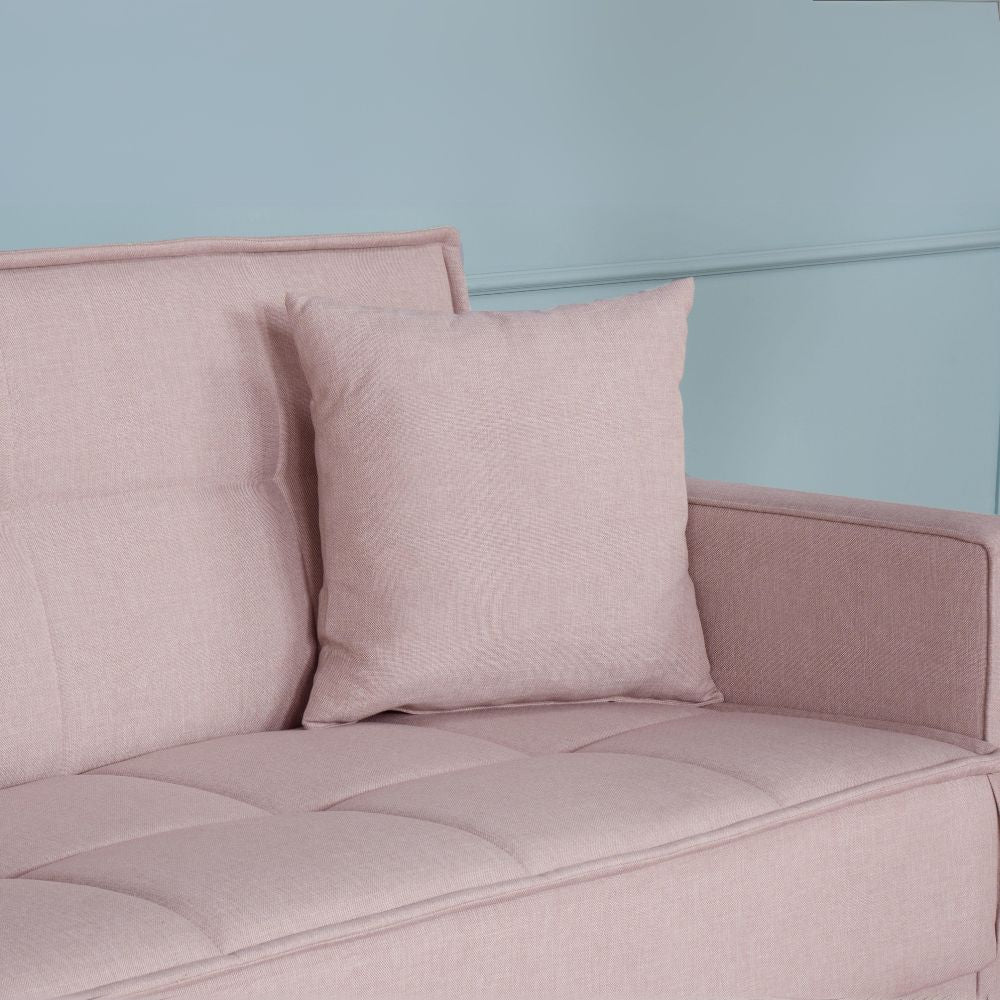 Divano letto con contenitore 3 posti in vellutino colore rosa antico - Legen