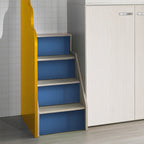 Cameretta soppalco con 3 letti colore kiri avio e giallo - Milly
