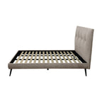 Letto matrimoniale con rete inclusa in tessuto colore tortora Stiletto