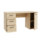 Bureau avec 3 tiroirs et une porte 138x60x75 couleur chêne Domitilla
