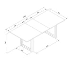 Ausziehbarer Tisch 160x90 cm mit Holzplatte und anthrazitfarbenen Beinen - Austin