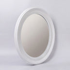 Specchio decorativo rotondo da parete 45x45 cm bianco con bordo interno perlinato MR512
