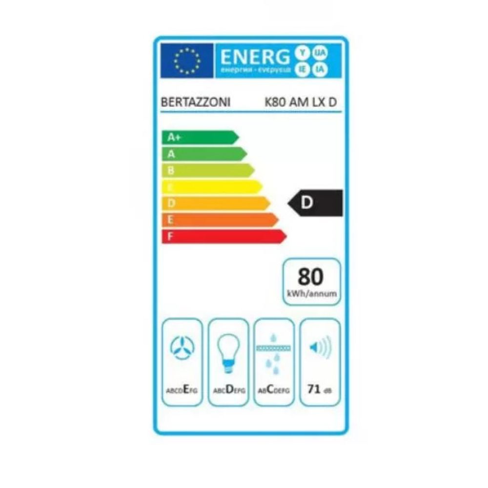HOTTE CHEMINÉE DE 80 CM INOX BERTAZZONI