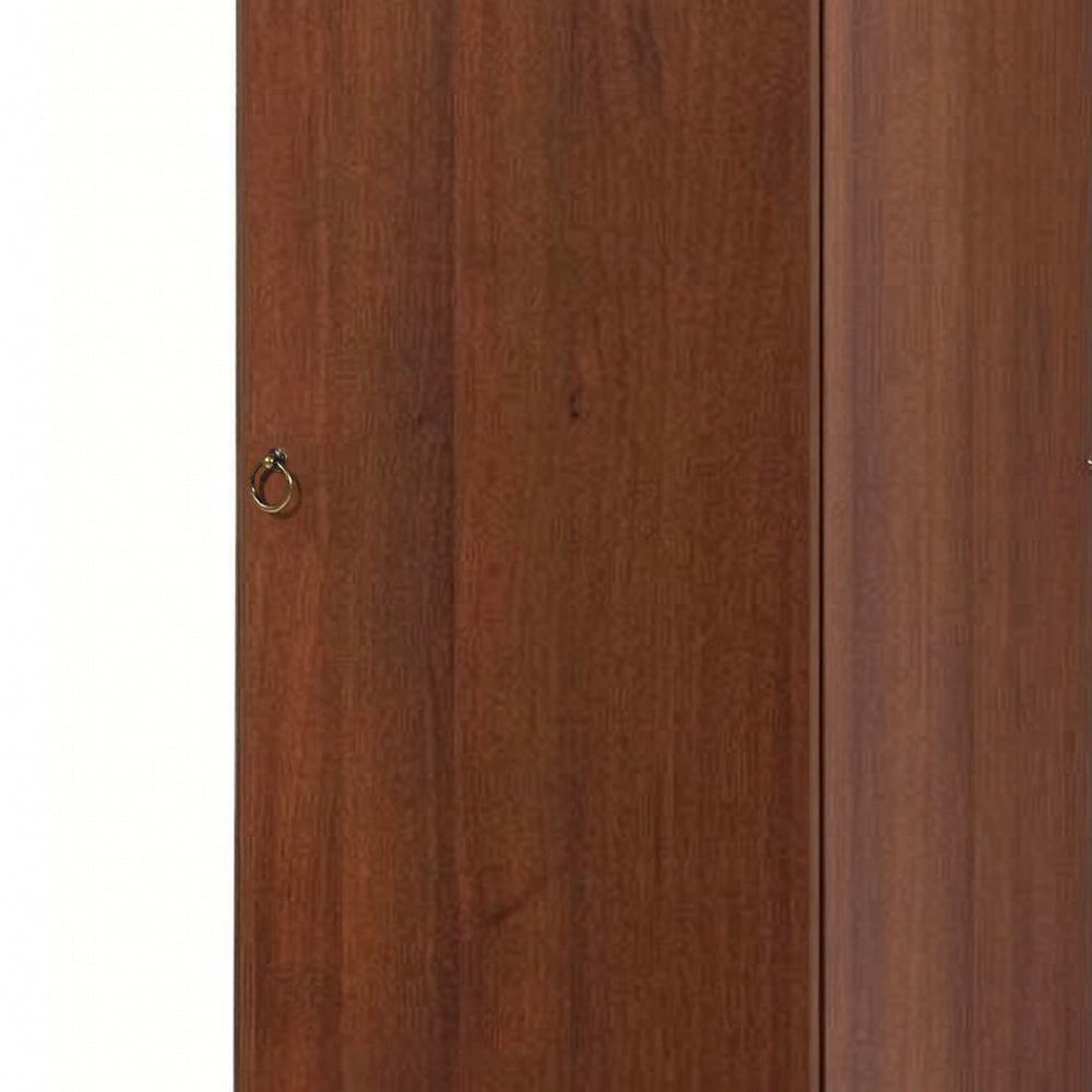 Schrank mit 1 Tür und Einlegeboden in Antiknussbaumfarbe 45x60x180H cm