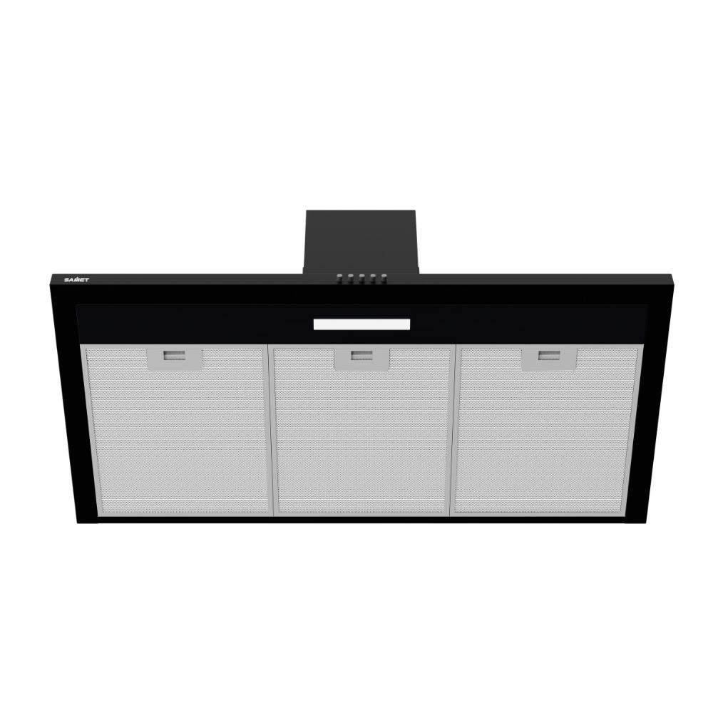 Hotte pyramidale 90 cm avec 3 niveaux de vitesse coloris noir - Eolo Samet