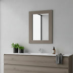 Specchiera rettangolare con cornice larice grigio 102x65 cm. Loto