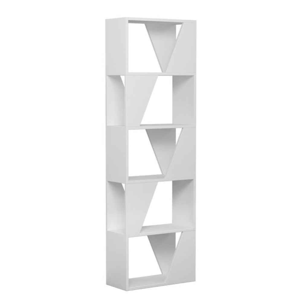 Libreria 54x168h cm in legno con 5 ripiani colore bianco - Frame