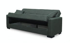 Schlafsofa 3-Sitzer mit Stauraum olivgrüner Stoff 225 cm - Malpensa